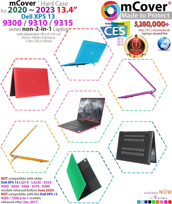 mCover-Gehäuse NUR kompatibel mit 13,4 Zoll Dell XPS 13 9300/9310/9315 Nicht-2-in-1-Notebook-Compute
