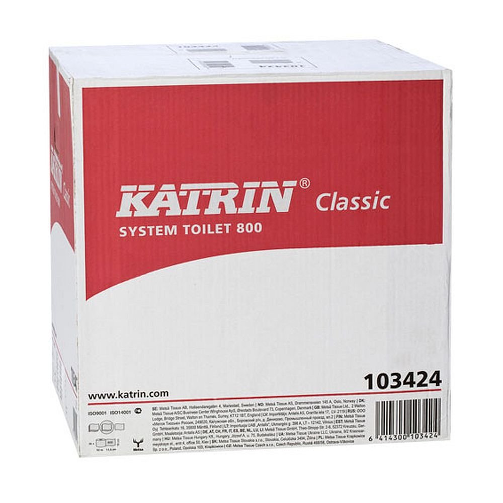 Katrin 103424 Classic System Toilet 800 ECO Toilettenpapier, 2-lagig (36-er Pack)