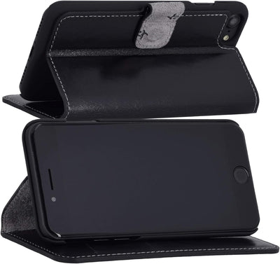 Suncase Origina Book-Style (Slim-Fit) kompatibel mit iPhone SE 2020 Ledertasche Leder Etui Tasche Ha