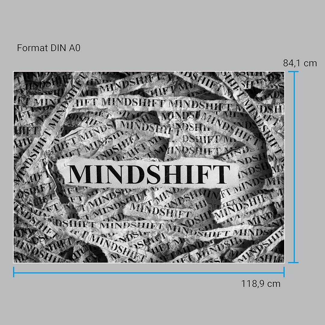 wandmotiv24 Poster als Wanddeko, Grösse Din A0, Mindshift, Mindset, Zeitung, Moderne Wanddeko, Wandb