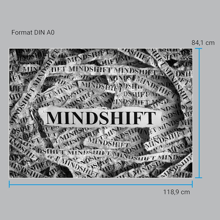 wandmotiv24 Poster als Wanddeko, Grösse Din A0, Mindshift, Mindset, Zeitung, Moderne Wanddeko, Wandb