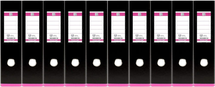 Oxford Ordner A4, myColour, 8 cm breit, zweifarbig schwarz und pink, 10 Stück 10 Stück schwarz/pink,