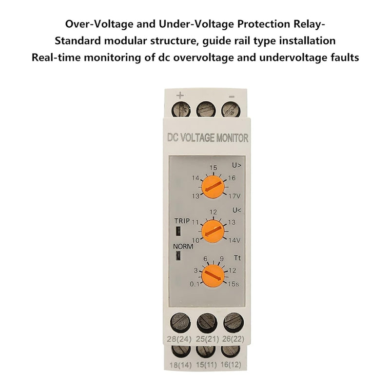 Überspannungsschutz, DC 12V/24V/36V/48V Überspannungs und Unterspannungsschutzrelais, DIN-Schiene AC