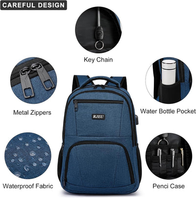 Rucksack Herren für Schule Laptop Rucksack 15,6 Zoll, Schulrucksack Jungen Teenager wasserdichte mit