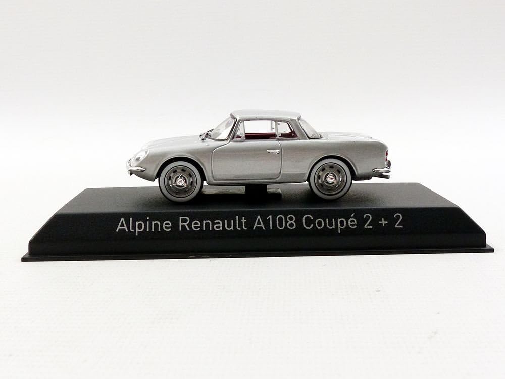 Norev- Alpine Renault A 108 Coupe 1961 Miniatur-Fahrzeug, Silber, Massstab 1:43