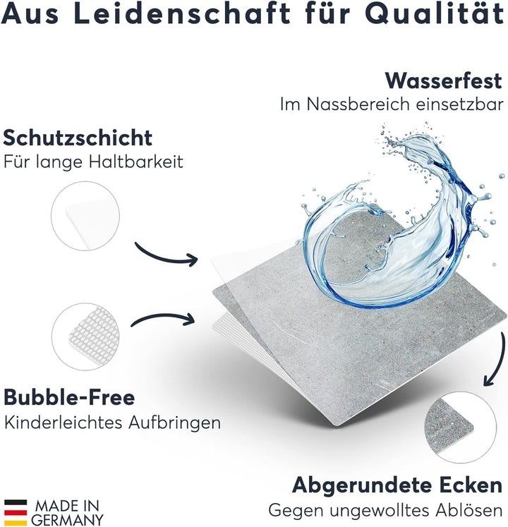 40 Stück Fliesenfolie für Küche und Bad 10x10 cm - Mosaikfliesen, Fliesensticker - Klebefolie Fliese