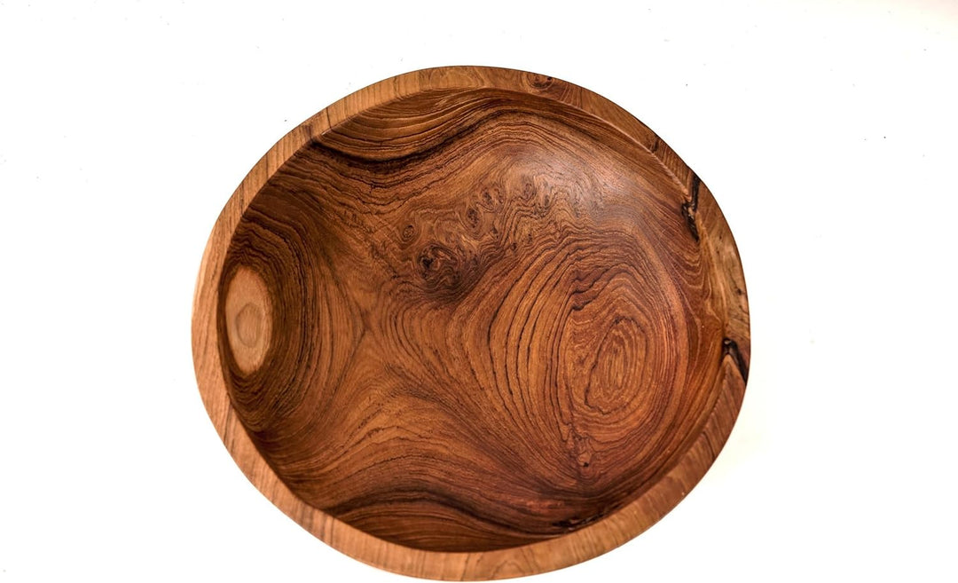 Windalf Holzschale YULI Ø 27-30 cm Servierschale Obstschale Salatschale Handarbeit