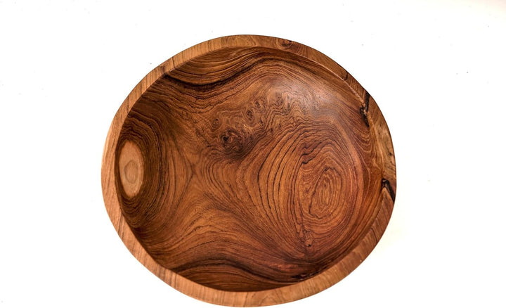 Windalf Holzschale YULI Ø 27-30 cm Servierschale Obstschale Salatschale Handarbeit
