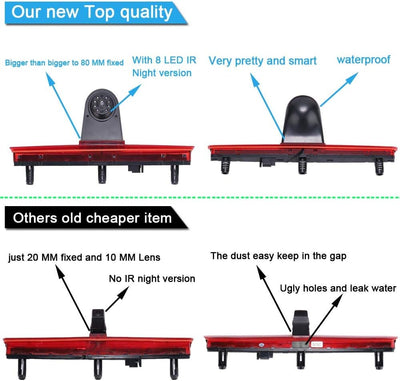 Auto Bremsleuchte Rückfahrkamera für VW T5 Bus Transporter Multivan Caravelle Bremslicht Kamera, Bre