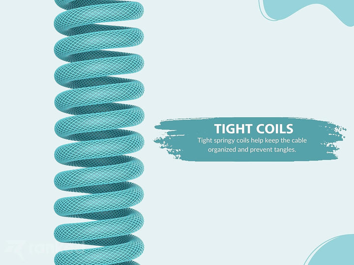 Ranked Coiled Cable | Handgefertigtes Double-Sleeved Geflochtenes Kabel | USB Typ C auf A | 5-Pin Av