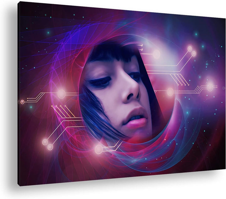 deyoli fantasievolle Science-Fiction Welt Format: 80x60 als Leinwandbild, Motiv fertig gerahmt auf E