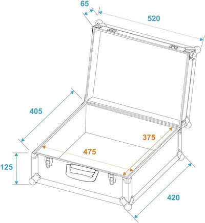ROADINGER Universal-Koffer-Case Pick 52x42x18cm | Flightcase, universal einsetzbar, mit anpassbarem