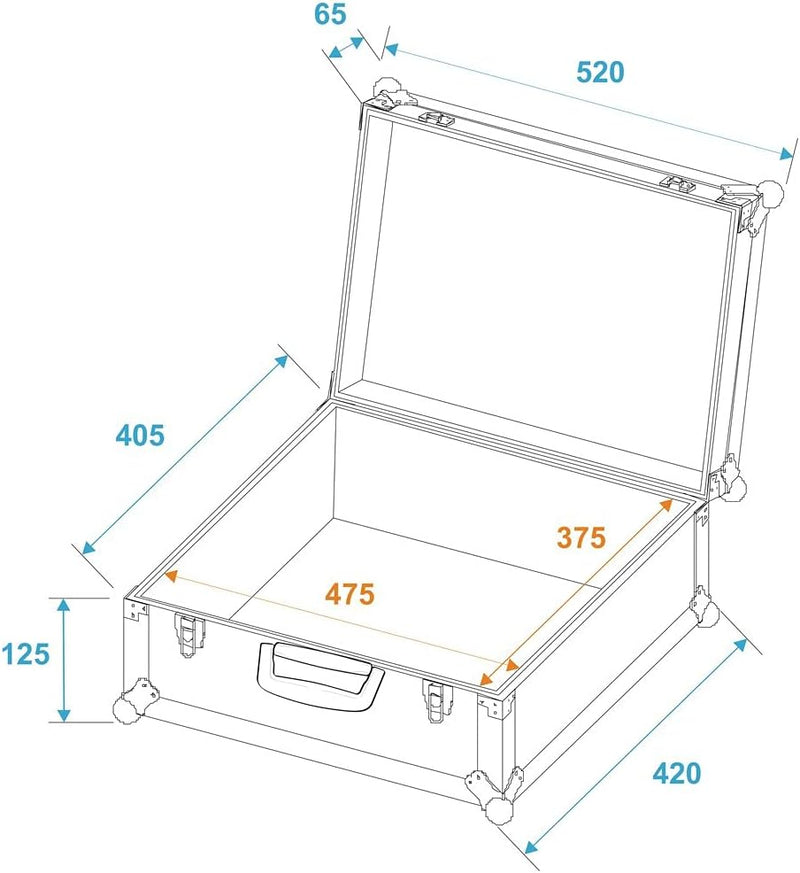 ROADINGER Universal-Koffer-Case Pick 52x42x18cm | Flightcase, universal einsetzbar, mit anpassbarem