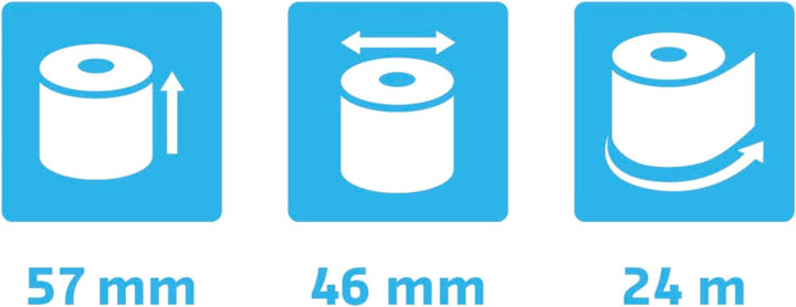 Exacompta 40905DE 50er Pack Thermorollen für EC-Cash Geräte, 1-lagig, Breite: 57mm, Länge 24m, Durch