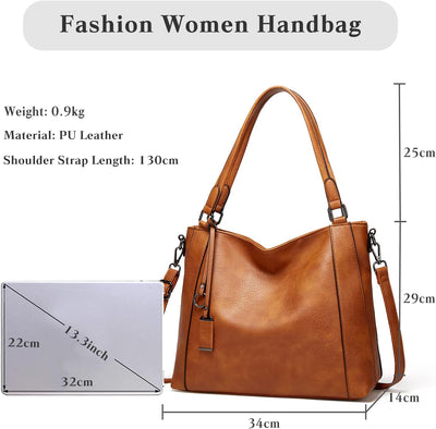 FANDARE Damen Handtasche Wasserdicht Henkeltaschen Umhängetaschen PU-Leder Tote Beutel Schultertasch