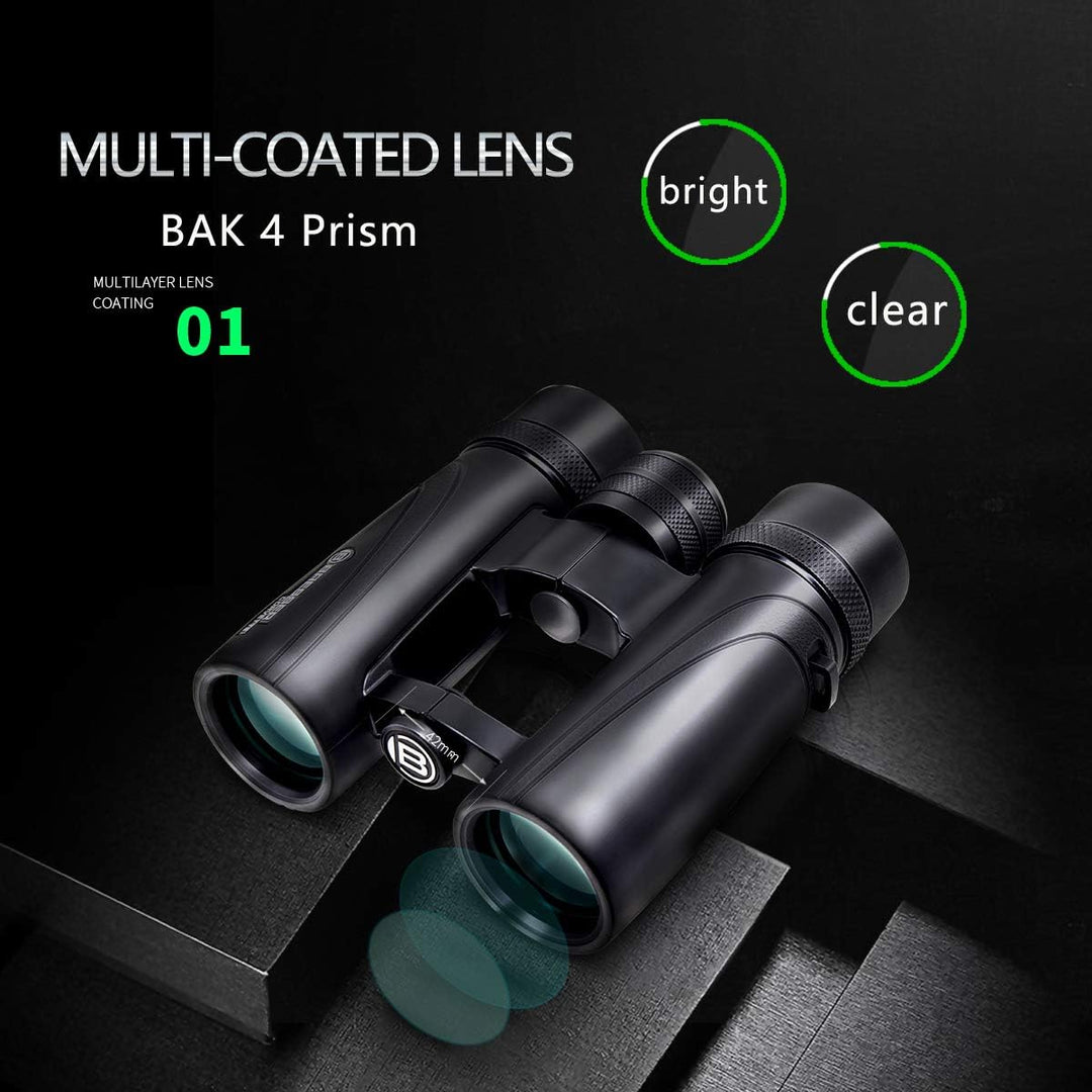 Bresser Fernglas Corvette 8x42 wasserdicht mit Nitrogenfüllung, BaK-4 Glas Prismen, LE-Okularen für