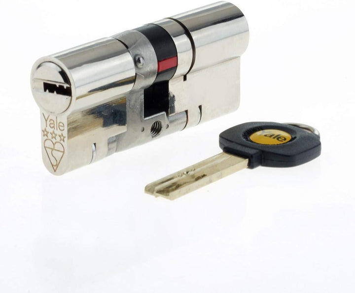 Yale P-YS3-3535B Euro-Zylinder mit 3 Sternen, B-YS3-5545N Doppel (verpackt) 55(INT) 45(EXT) (100mm)