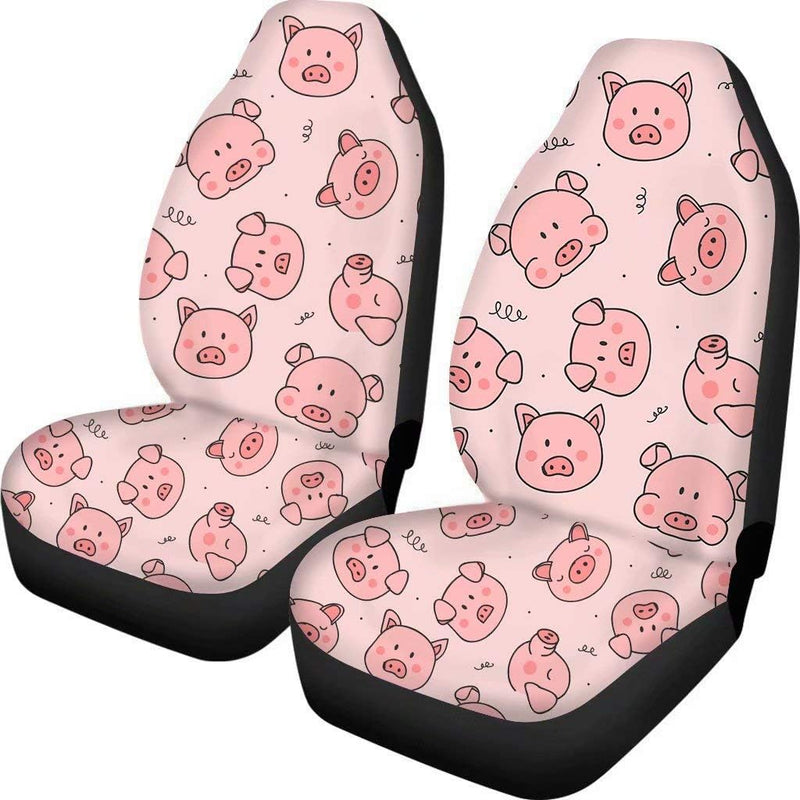 chaqlin Full Set 2 Stück für Damen Damen Süsse Autositzbezüge Pink Pig Pattern Vordersitzbezug Auto