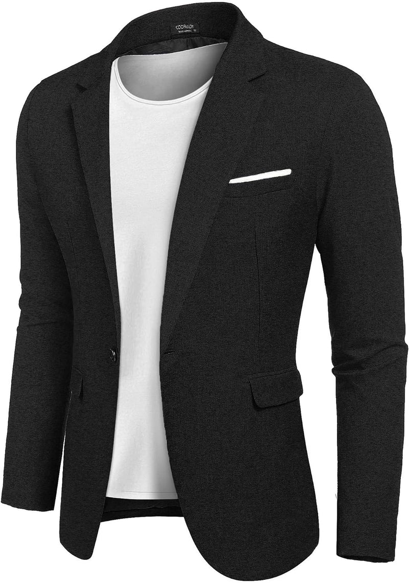 COOFANDY Herren Freizeit Sakko Sportlich Regular Fit Blazer Business Anzugjacke EIN Knopf XL A-tiefe