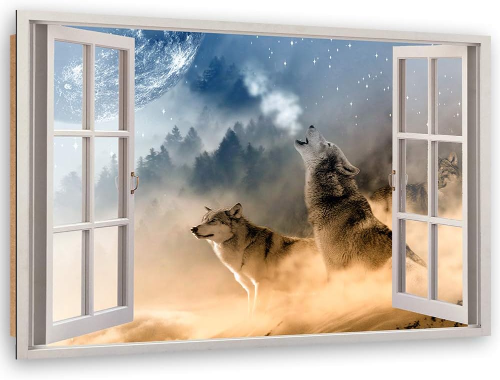 Feeby - Wandbilder Wohnzimmer 90x60 cm, Deko Paneel Bilder, Bilder für Schlafzimmer, Echter Gemalter