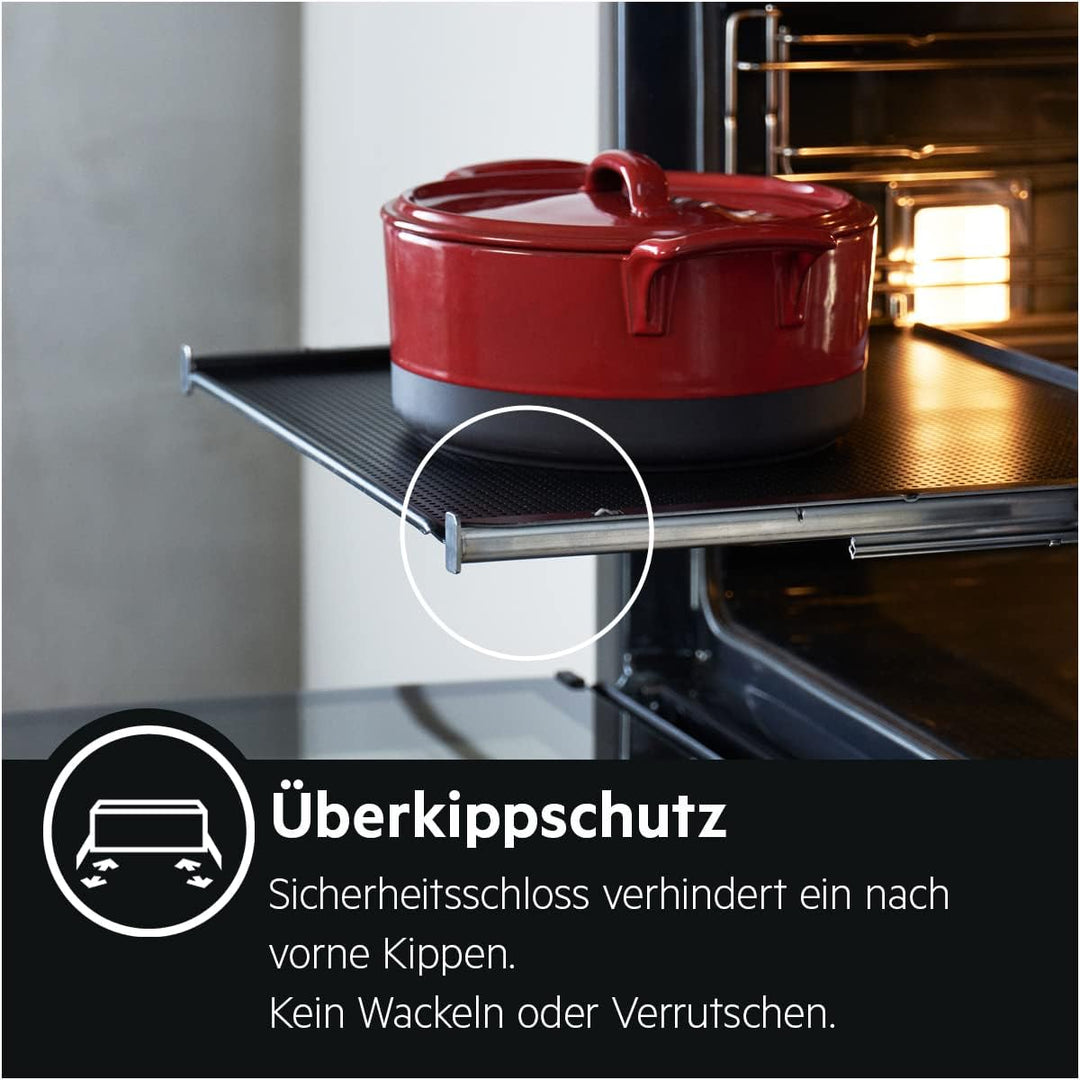 AEG Vollauszug 3-fach TR3LFSTV / Für AEG Dampfbackofen / Super Clean Beschichtung / Sicherheitsstopp