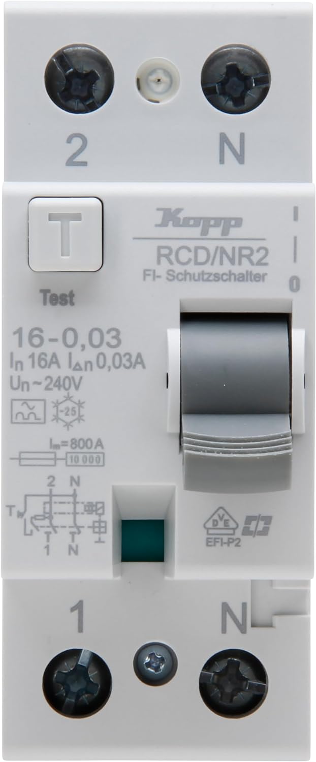 Kopp Fehlerstrom-Schutzschalter, RCD, 16 A, 30mA, 2-polig, 751628090 16A/30mA, 16A/30mA