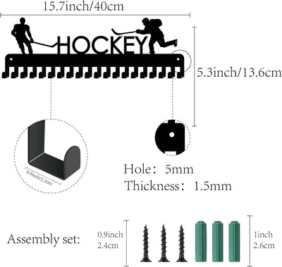 CREATCABIN Medaillenhalter Display Aufhänger Rack Sport Hockey Metall Wandhalterung Mit 20 Haken Für