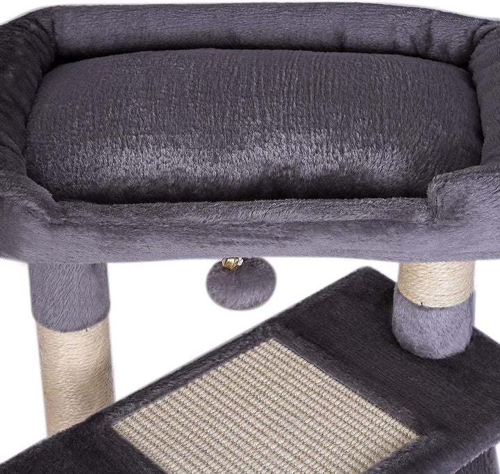 lionto Kratzbaum Kletterbaum Katzenkratzbaum Katzenbaum Höhe 75 cm, dunkelgrau, Dunkelgrau