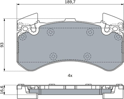 Bosch BP1842 Bremsbeläge - Vorderachse - ECE-R90 Zertifizierung - vier Bremsbeläge pro Set