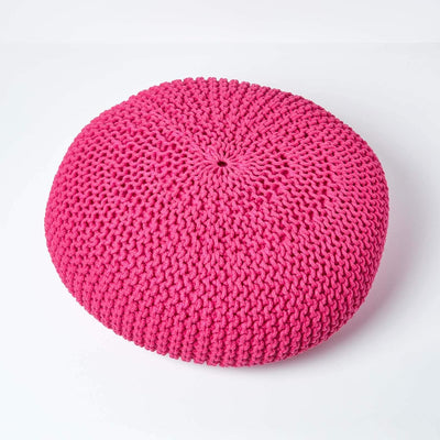 Homescapes Pouf Strickpouf rundes Bodenkissen, Sitzpouf 70 x 23 cm, gepolsterter Sitzhocker, Sitzpuf