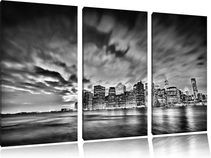 Pixxprint Skyline New York als Leinwandbild/Grösse: 3 Teilig (120x80 cm) cm/Wandbild/Kunstdruck/fert