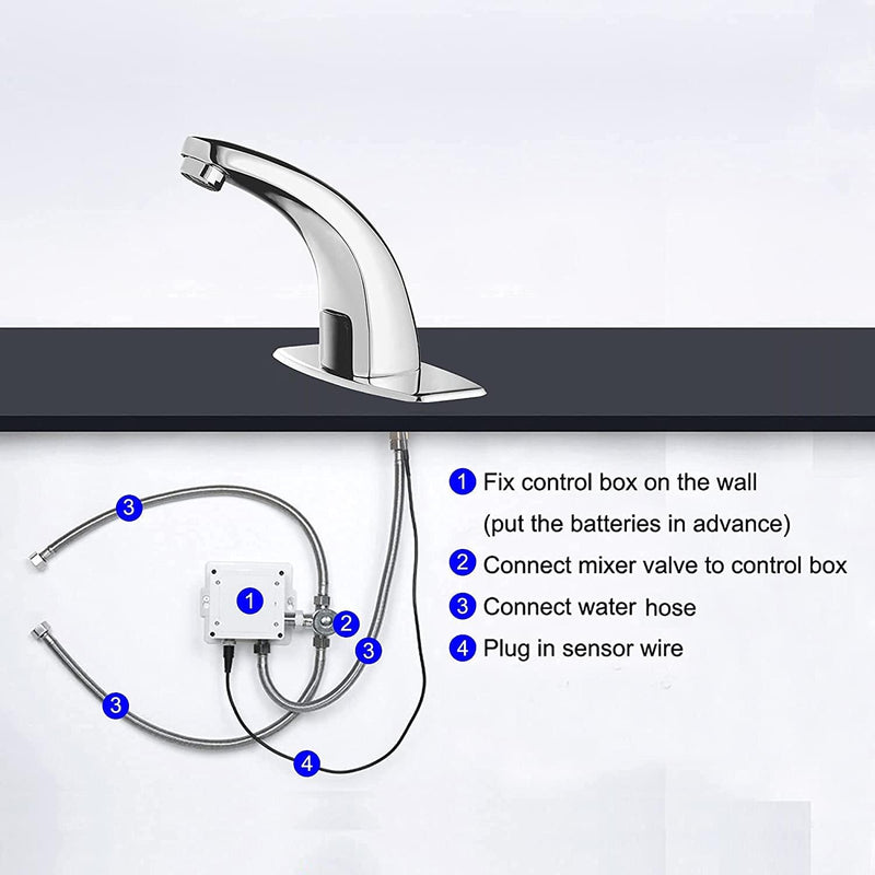 Gangang Berührungsloser Wasserhahn,Hochwertig Infrarot Sensor Kaltwasser Wasserhahn,Automatik Wascht