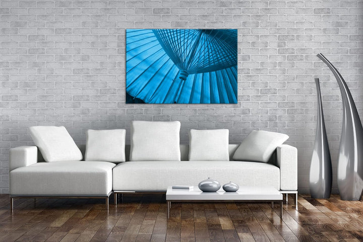 deyoli japanische traditioneller Regenschirm Format 80x60 Effekt: Monocrome Blau als Leinwandbild, M