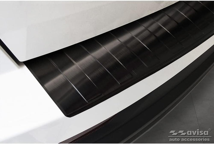 Avisa Schwarz Edelstahl Heckstossstangenschutz kompatibel mit Skoda Karoq Facelift 2022- + Sportline