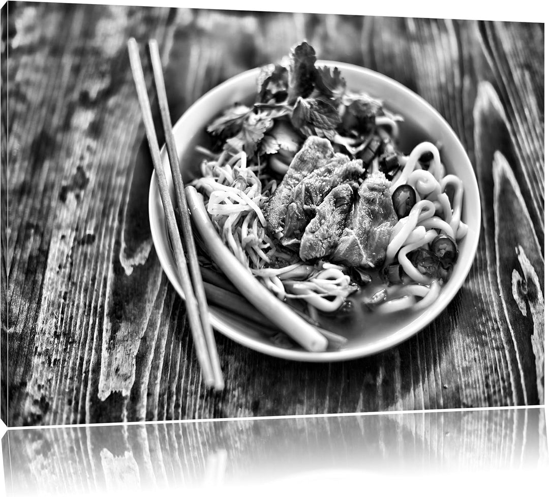 Pixxprint Japanische Brühe Miso / 100x70cm Leinwandbild bespannt auf Holzrahmen/Wandbild Kunstdruck