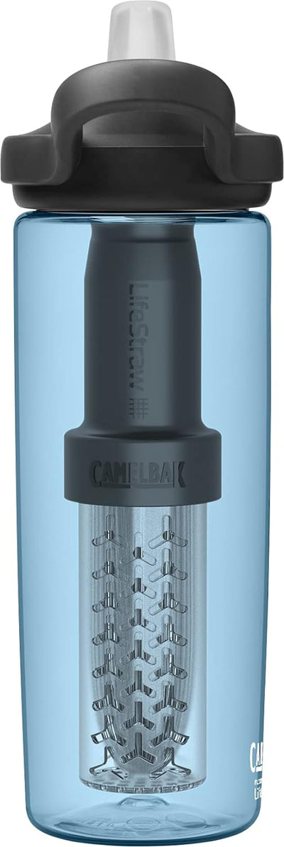 Camelbak Eddy+ gefiltert durch Lifestraw Water Bottle Echtes Blau Echtes Blau 600ML, Echtes Blau 600