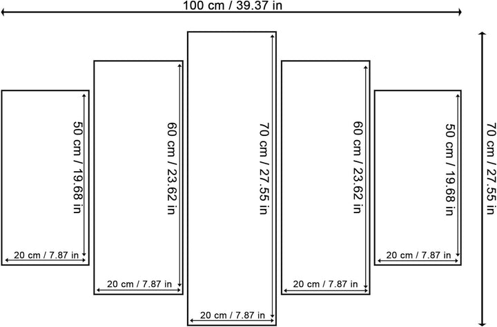 Feeby Bilder Landschaft 100x70 cm - Leinwandbild - 5 Teilig - Kunstdruck Meer braun Leinwandbild 100