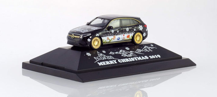 herpa 102155 Mercedes-Benz EQC Weihnachts-PKW 2019“ in Mini zum Basteln und Sammeln, Mehrfarbig