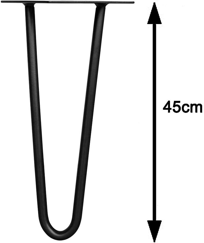 Melko 4 Stück Hairpin Legs Haarnadel Tischbeine aus 12 mm Stahl Tischfuss inkl. Bodenschoner | Höhe