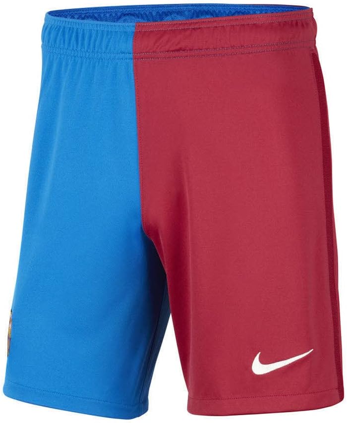 Nike Unisex Kurze Hose Fc Barcelona, Saison 2021/22, Spielausrüstung, Kurze Hose Home L Soar/Noble R