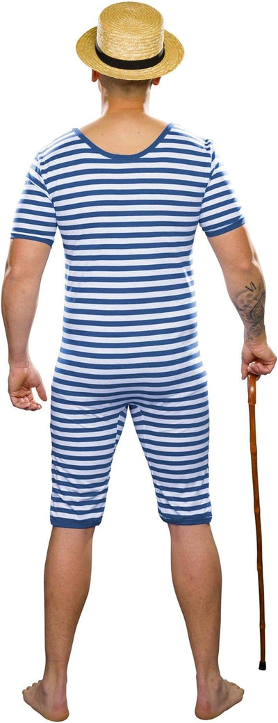 shoperama Nostalgischer Herren Ringel Badeanzug 20er 30er Jahre Gewichtheber Clown Artist Retro Hist