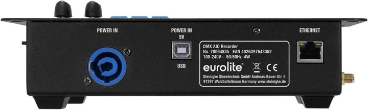 EUROLITE DMX AIO Recorder, Merger, Artnet Node, Signalwandler | DMX-Recorder für 2 Universen