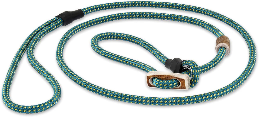 Hundeleine mit Halsband 6mm | Moxonleine Retrieverleine Agilityleine | Mit Zugbegrenzung, Zugstopp a