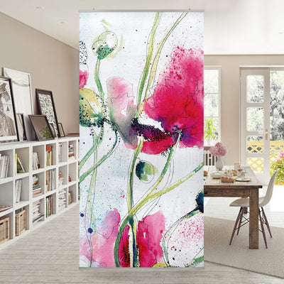 Bilderwelten Raumteiler Painted Poppies 250x120cm ohne Halterung 250x120cm without hanger, 250x120cm