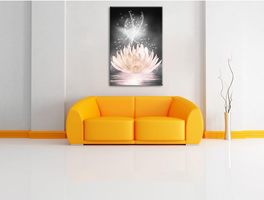 Pixxprint abstrakte Seerose als Leinwandbild/Grösse: 100x70 cm/Wandbild/Kunstdruck/fertig bespannt,
