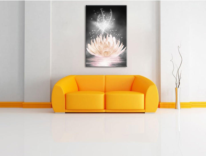 Pixxprint abstrakte Seerose als Leinwandbild/Grösse: 100x70 cm/Wandbild/Kunstdruck/fertig bespannt,