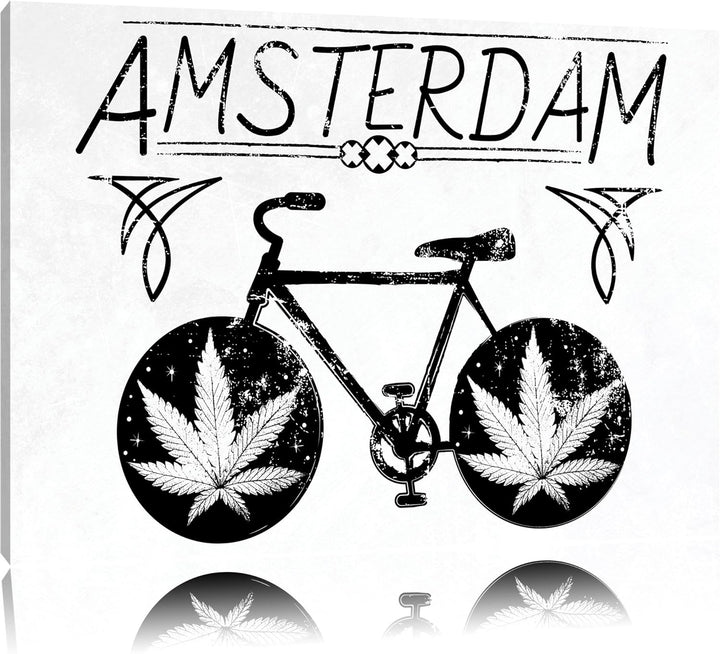 Pixxprint Amsterdam Light Format: 100x70auf Leinwand, XXL riesige Bilder fertig gerahmt mit Keilrahm