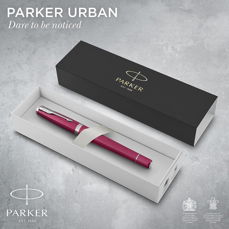 Parker Urban-Füller | Vibrant Magenta | Federstärke M | mit blauer Tinte Geschenkbox Mittelstarke Fe