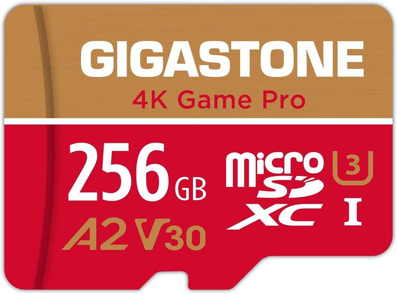 [5 Jahre kostenlose Datenwiederherstellung] GIGASTONE 256GB Micro SD Karte, 4K Game Pro MAX, bis zu