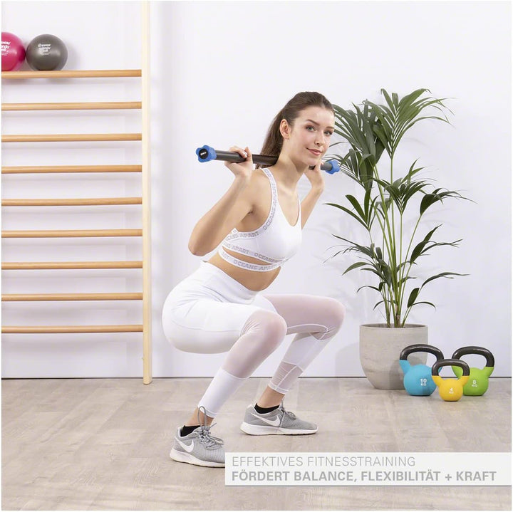 Sport-Tec Gewichtsstange, Hantelstange, Langhantel, Gewichtsstab, Aufbewahrungsständer I - 9 kg - bl